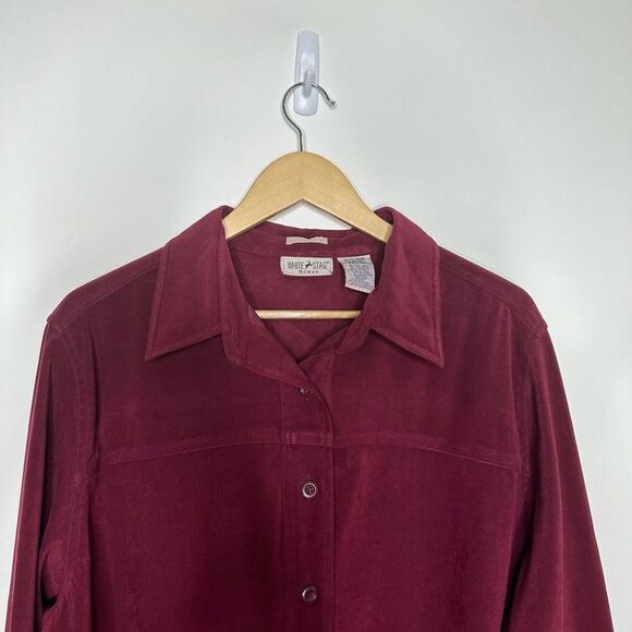 White Stag Burgundy Button Down Shirt - Picture 10 of 14